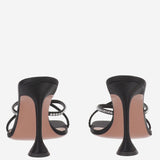 Sandali Sally in raso SALLYSLIPPER 95BLACKWHITE AMINA MUADDI 