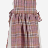 ABITO IN LINO STAMPA MADRAS P24VA328L3021 644 IL GUFO KIDS 