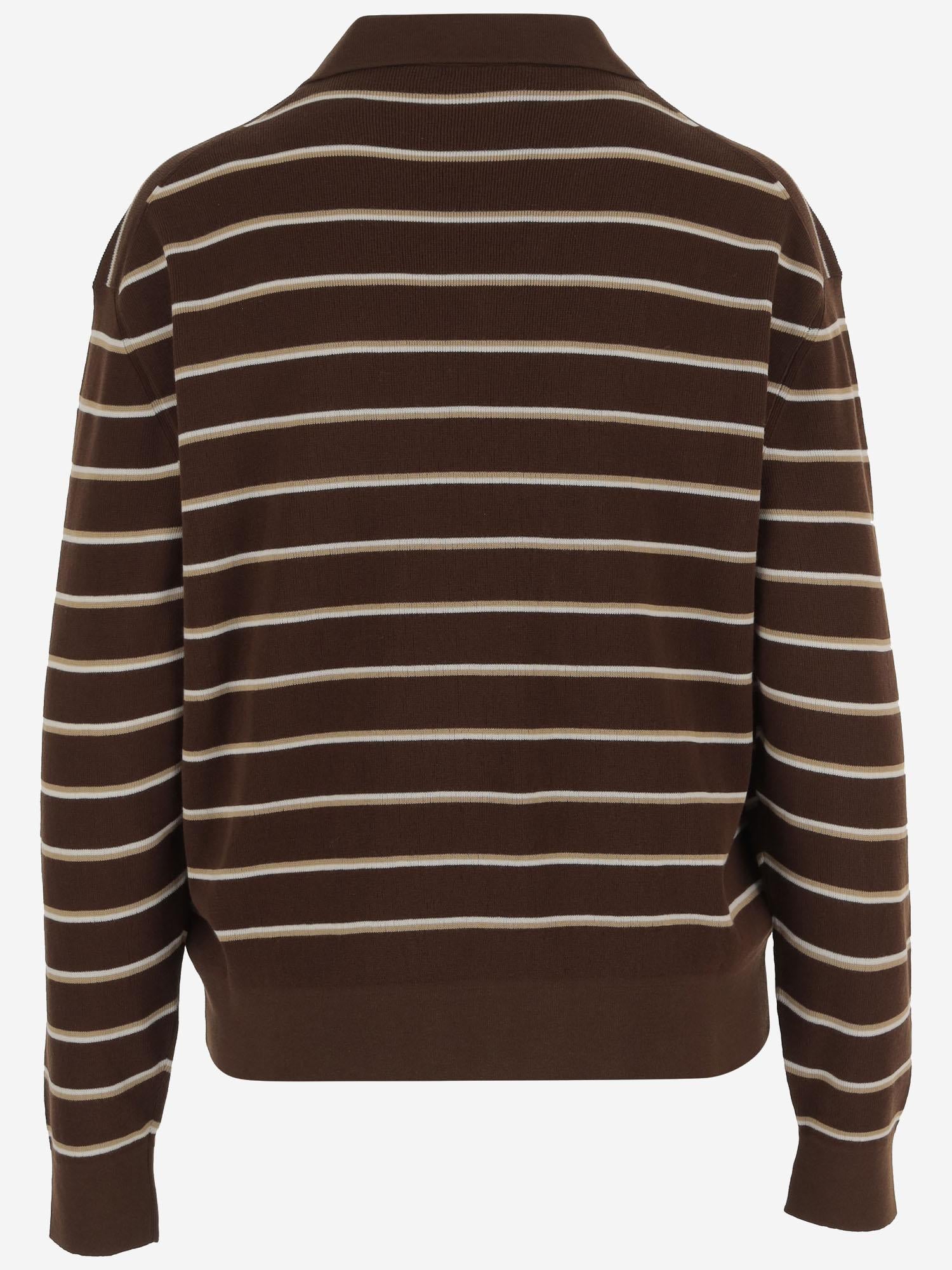 MAGLIA IN MISTO COTONE STRTETCH CON MOTIVO A RIGHE MML03E 183MF0324 MIU MIU 