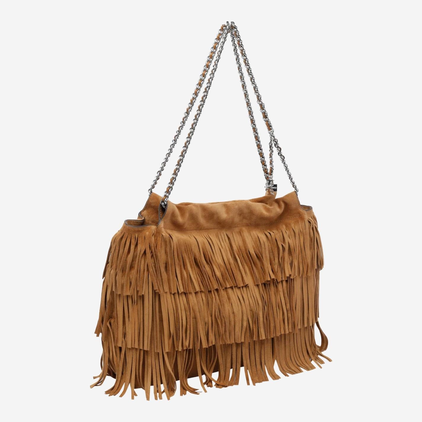 Borsa Fleming Hobo in pelle scamosciata 174294 200 TORY BURCH 