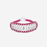 BRACCIALE ARGENTO CON DETTAGLIO GEOMETRICO ITACARE FUCSIA SILVIA BINI GIOIELLI 