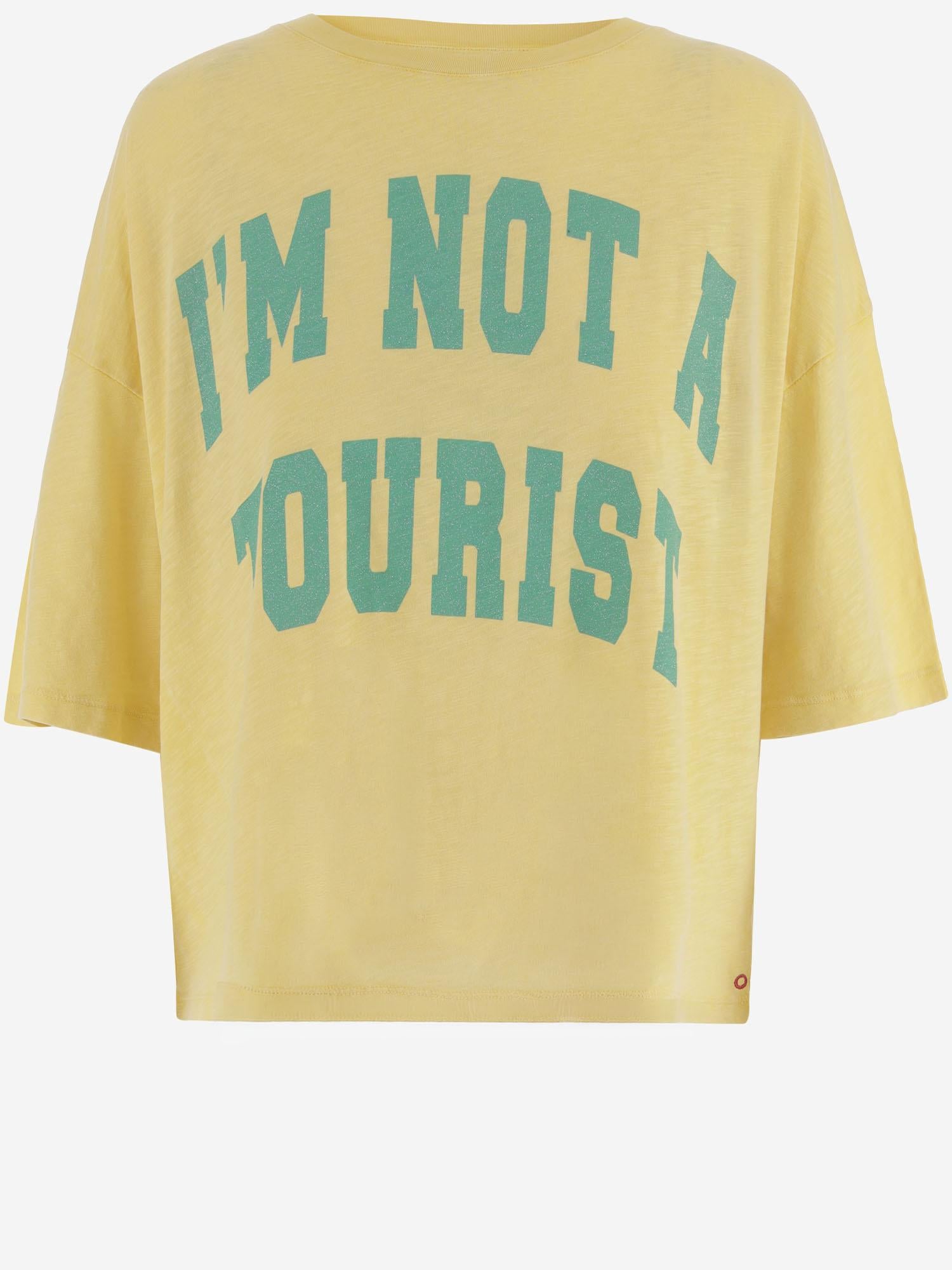 T-SHIRT IN COTONE CON STAMPA LOGO MARGARETH YELLOW ONE TEE 