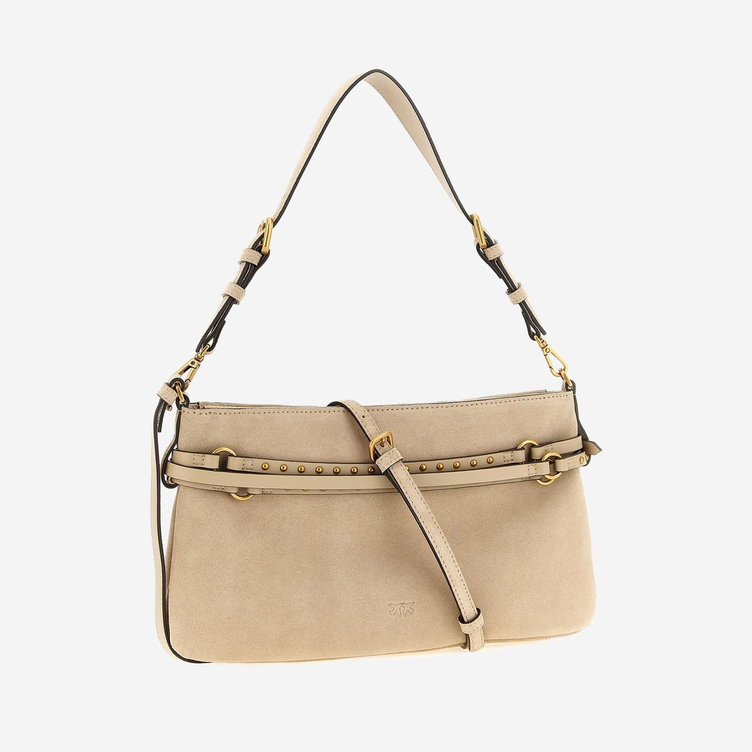 BORSA A SPALLA IN SUEDE 106176 A0F6C50Q PINKO 