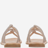 SANDALI IN PELLE CON STRASS TASO ROSE GOLD KIMA 