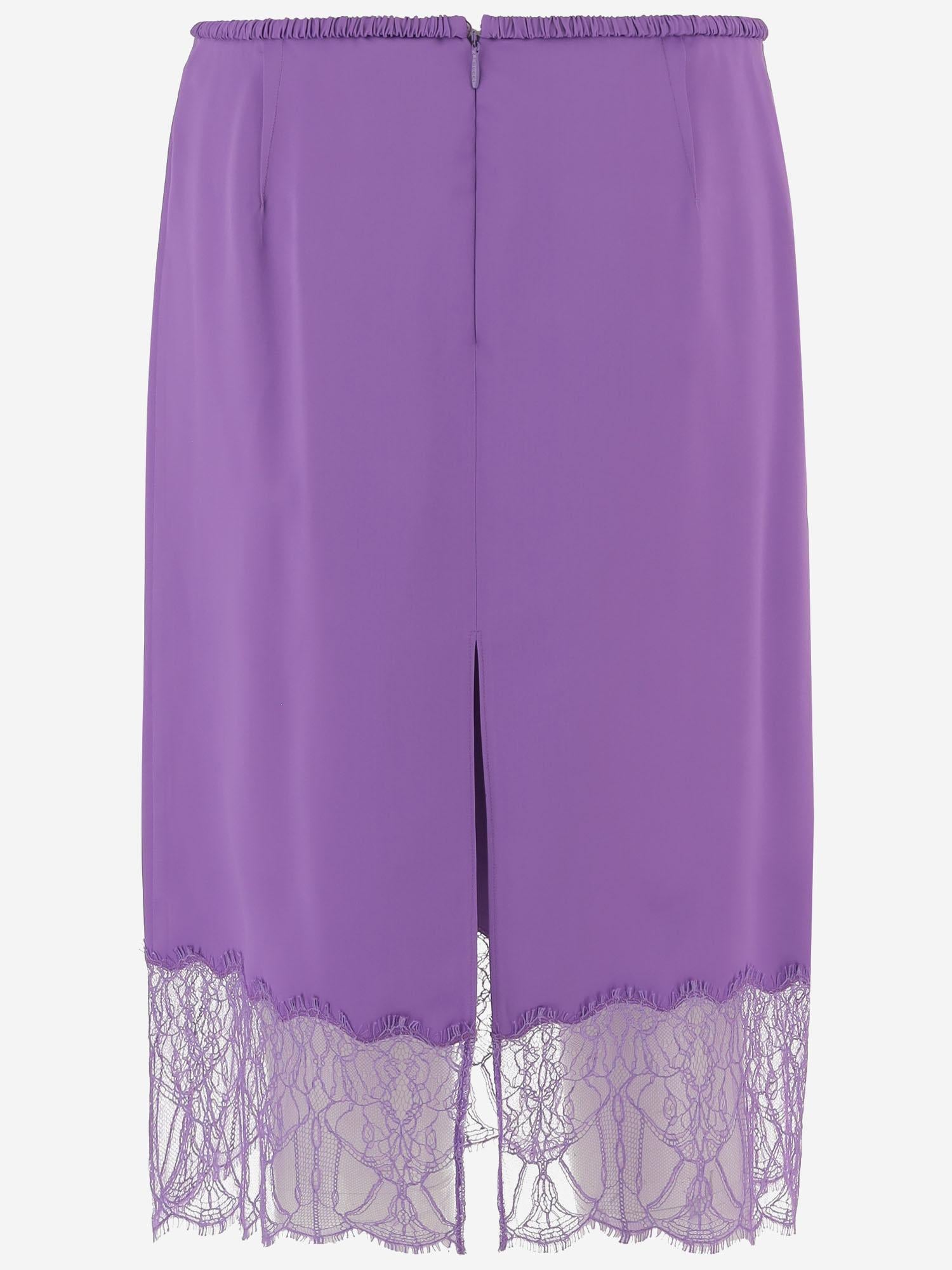 GONNA IN VISCOSA CON INSERTO IN PIZZO 846202 ZATWW5007 GUCCI 