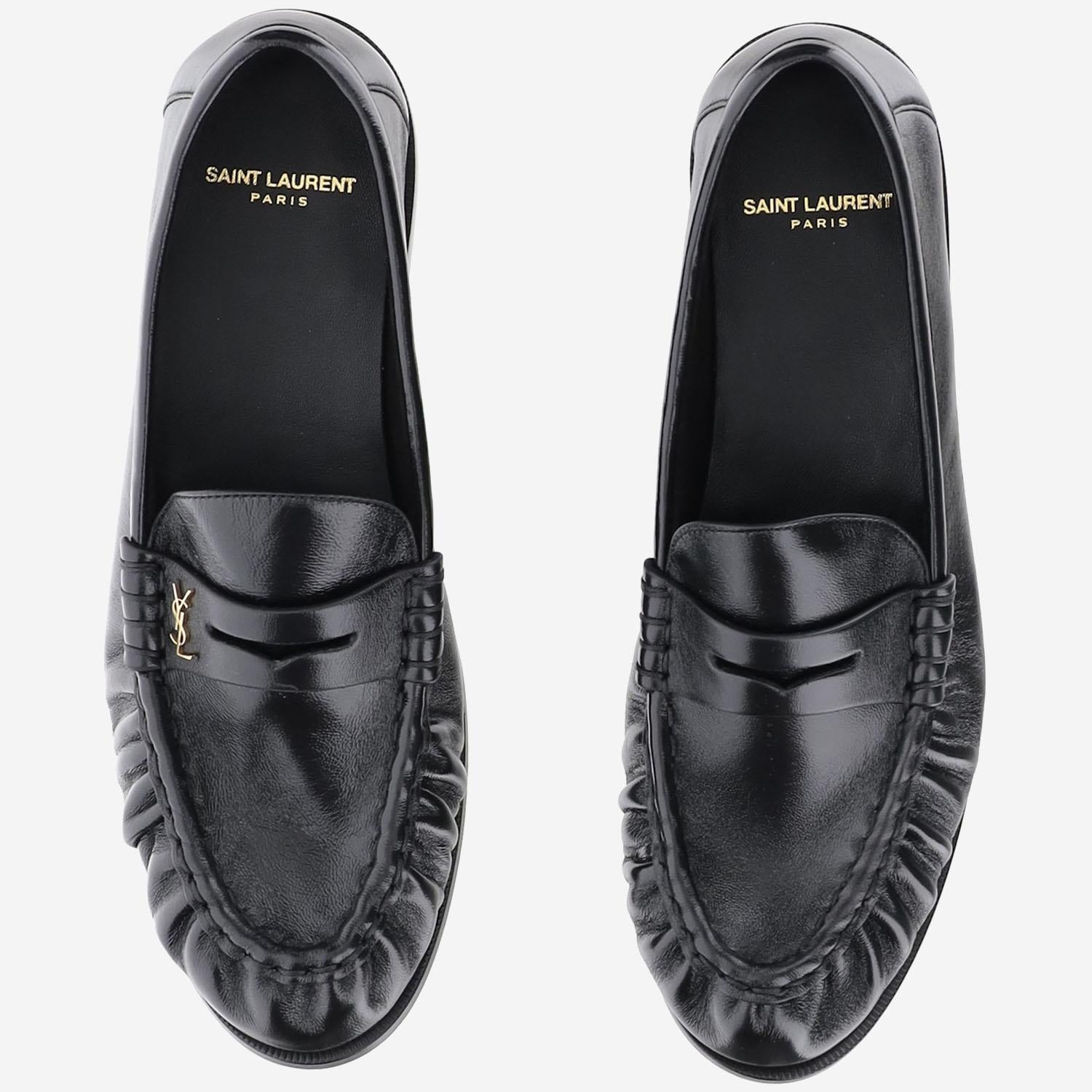 MOCASSINI LE LOAFER MORBIDI IN PELLE LUCIDA 775867 AA00K1000 SAINT LAURENT 