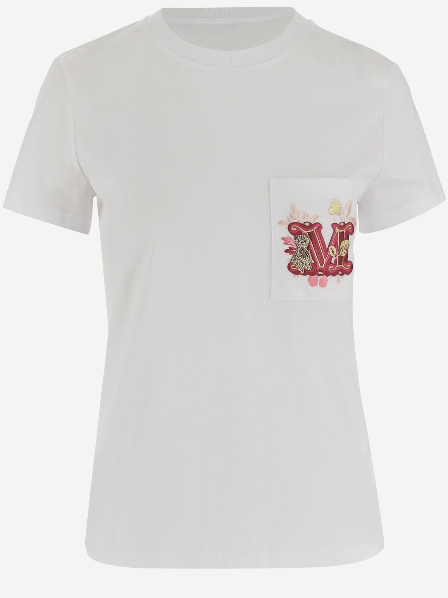 T-SHIRT IN JERSEY DI COTONE CON LOGO NUNZIO 004 MAX MARA 