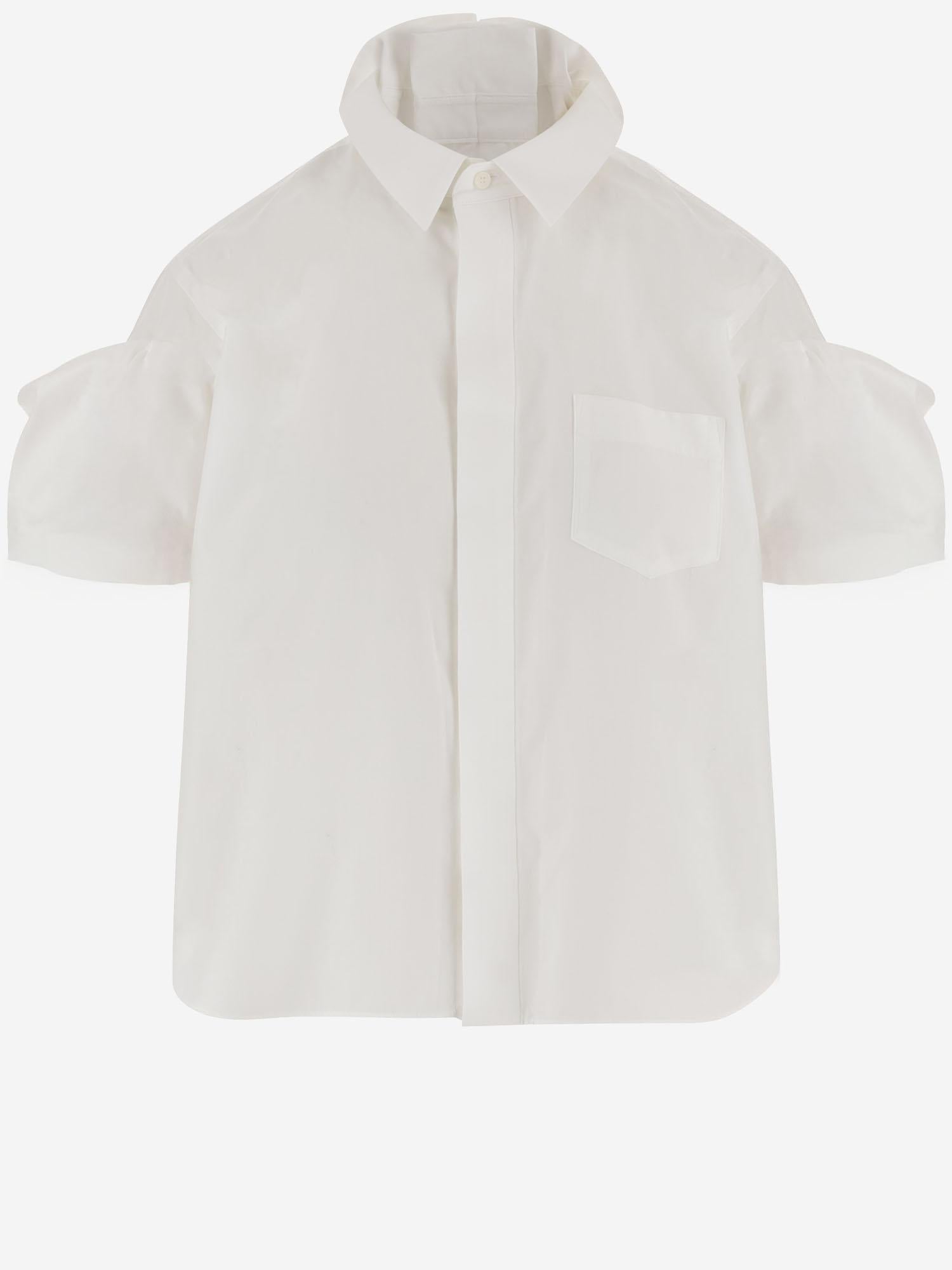 CAMICIA IN MISTO COTONE CON PIEGHE POSTERIORI 08395 151 SACAI 