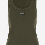 TOP IN COTONE STRETCH CON LOGO MJT694 1464F0161 MIU MIU 