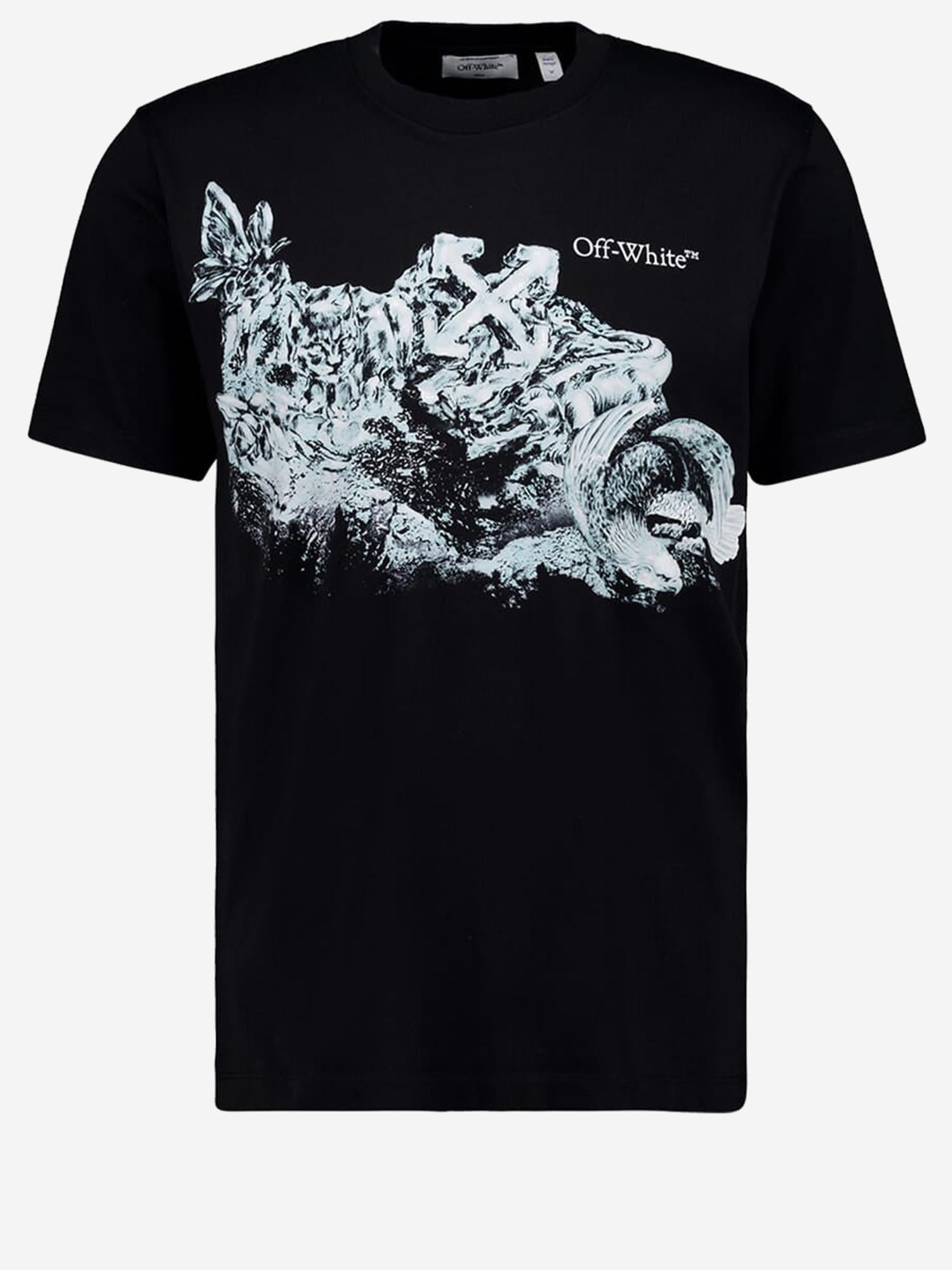 T-SHIRT IN COTONE CON LOGO 44MAA027S26J006001 0001 OFF-WHITE 