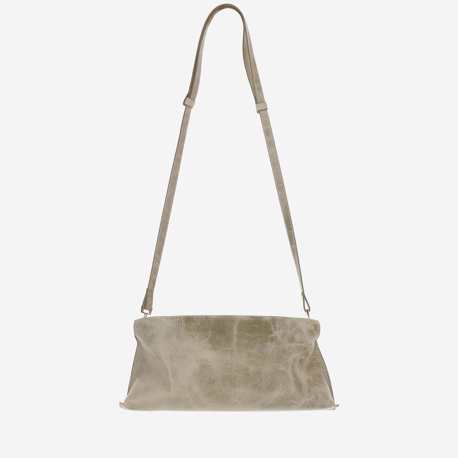 BORSA LAUREN IN PELLE LUCIDA LAURENBACALL LAMBSKINTOASTEDCOCONUT BENEDETTA BRUZZICHES 