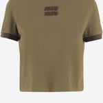 T-shirt in cotone con logo MJNA15 1841F0Y1C MIU MIU 