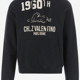 FELPA IN COTONE E VISCOSA CON LOGO 7V3MF29M B1M9RA VALENTINO 