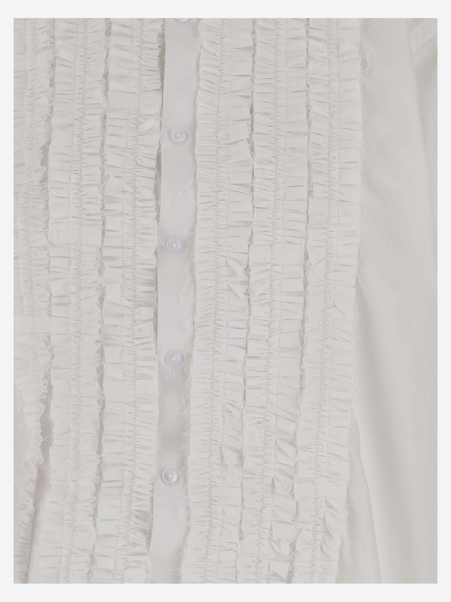 Camicia in cotone con volant W24092FRS1 WHITE HODAKOVA 