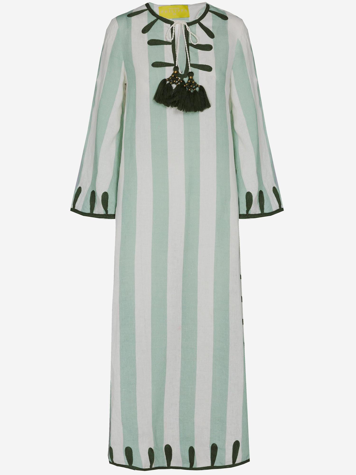 Abito edna in lino EDNA GREEN PHILIPPA 1970 