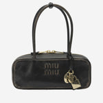 BORSA BEAU IN PELLE CON LOGO 5BB173 AF6PF0201 MIU MIU 