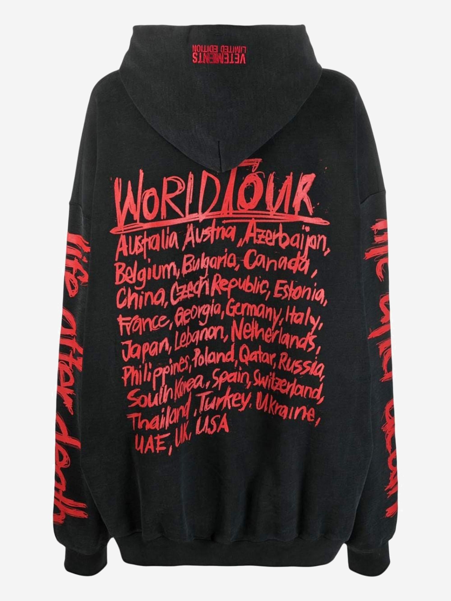 FELPA IN COTONE CON LOGO UE54HD600B BLACK VETEMENTS 