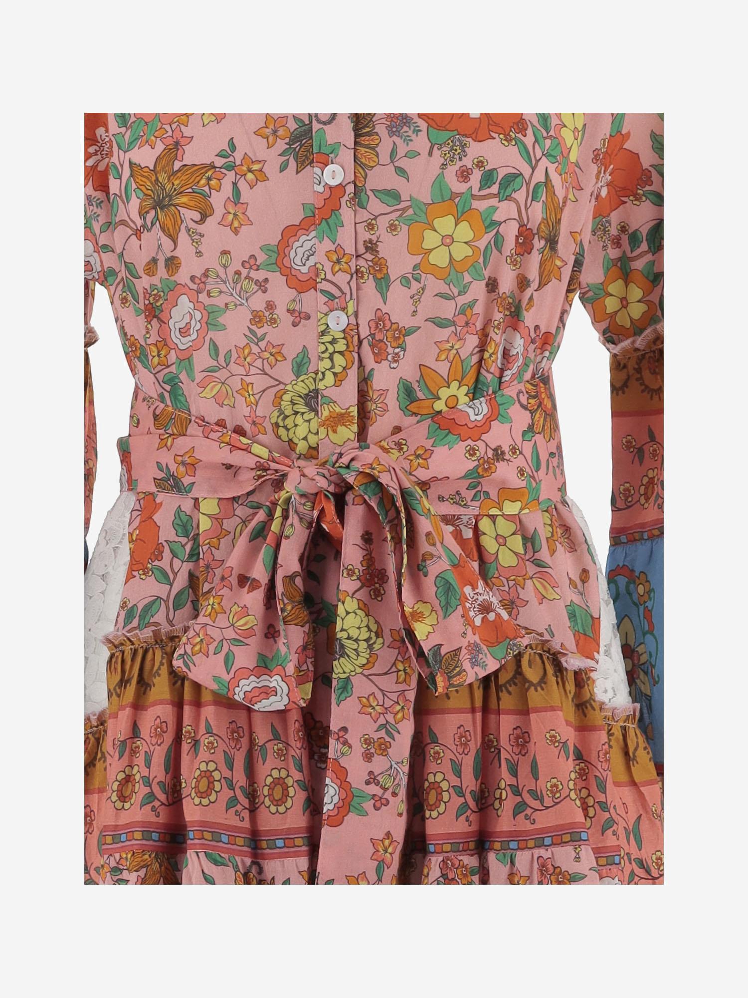 ABITO IN COTONE CON MOTIVO FLOREALE LAURA 04PINK PEPS CANNES 