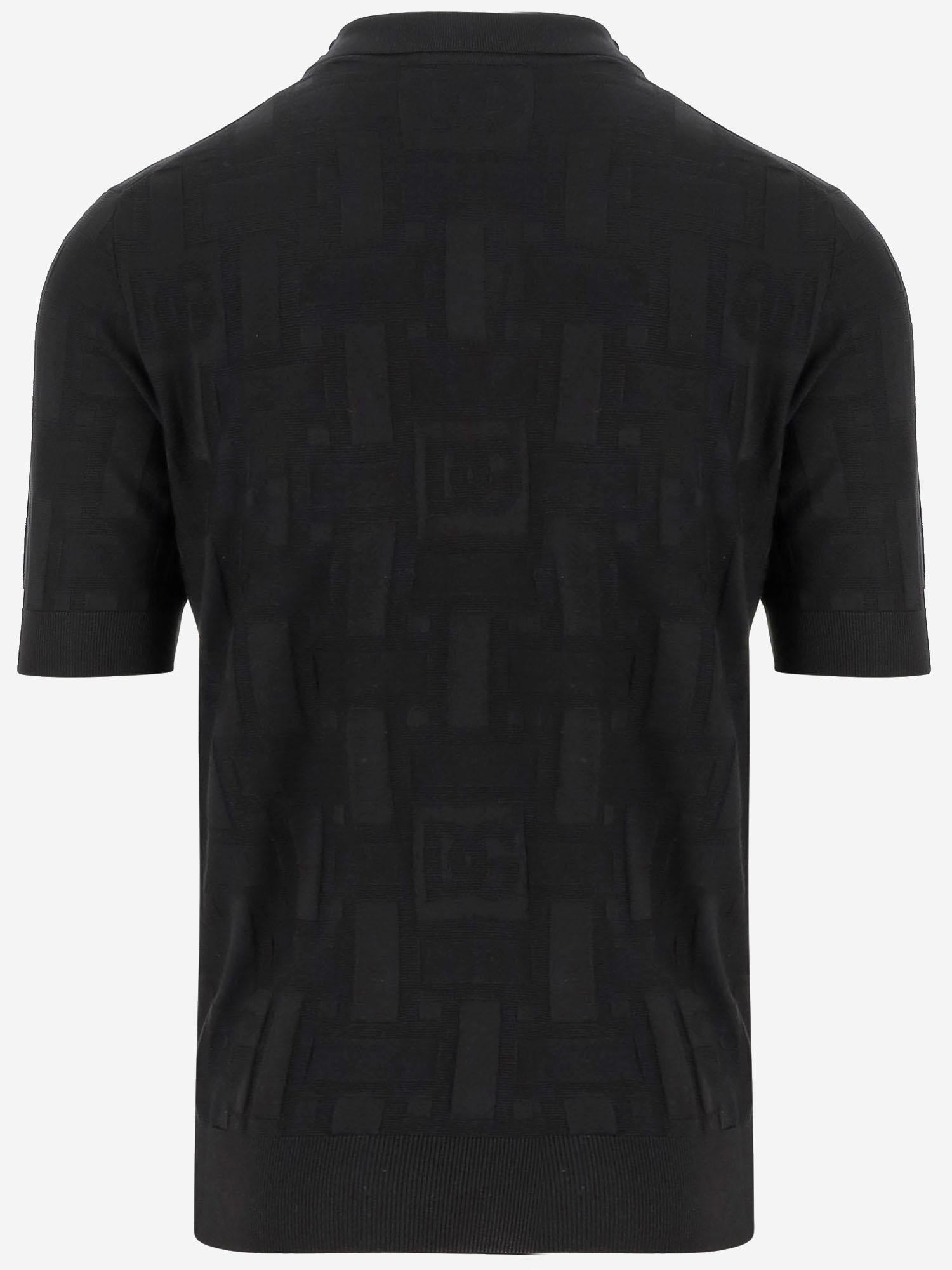 POLO IN SETA CON LOGO JACQUARD GXZ02T JBSK5N0000 DOLCE & GABBANA 