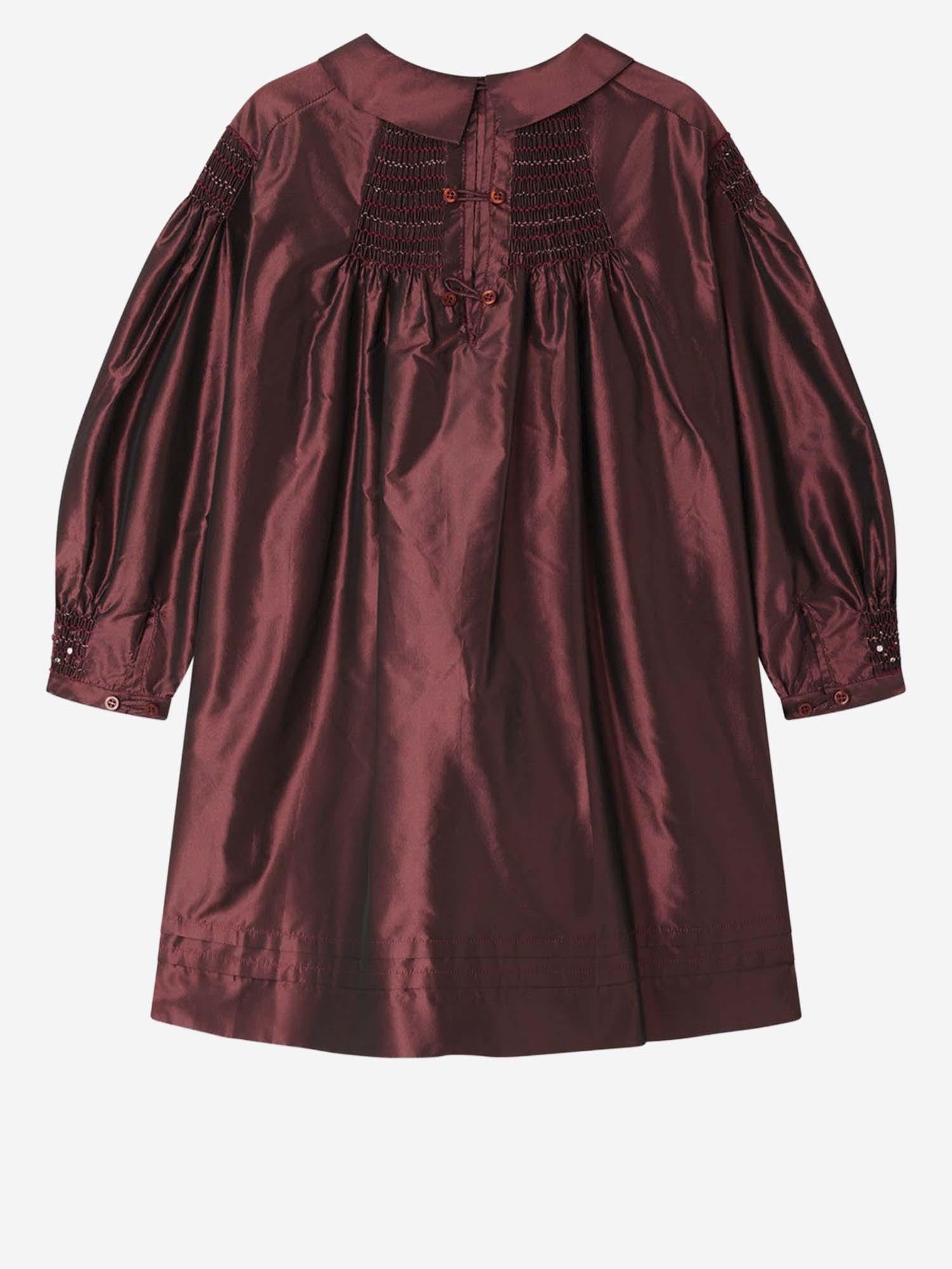 Abito Jeanne in seta ricamata e arricciata W05GDRW00002 052B BONPOINT KIDS 