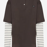 POLO A MANICHE LUNGHE IN COTONE CON LOGO MJL076 17ORF0RQM MIU MIU 