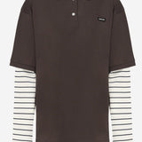 POLO A MANICHE LUNGHE IN COTONE CON LOGO MJL076 17ORF0RQM MIU MIU 