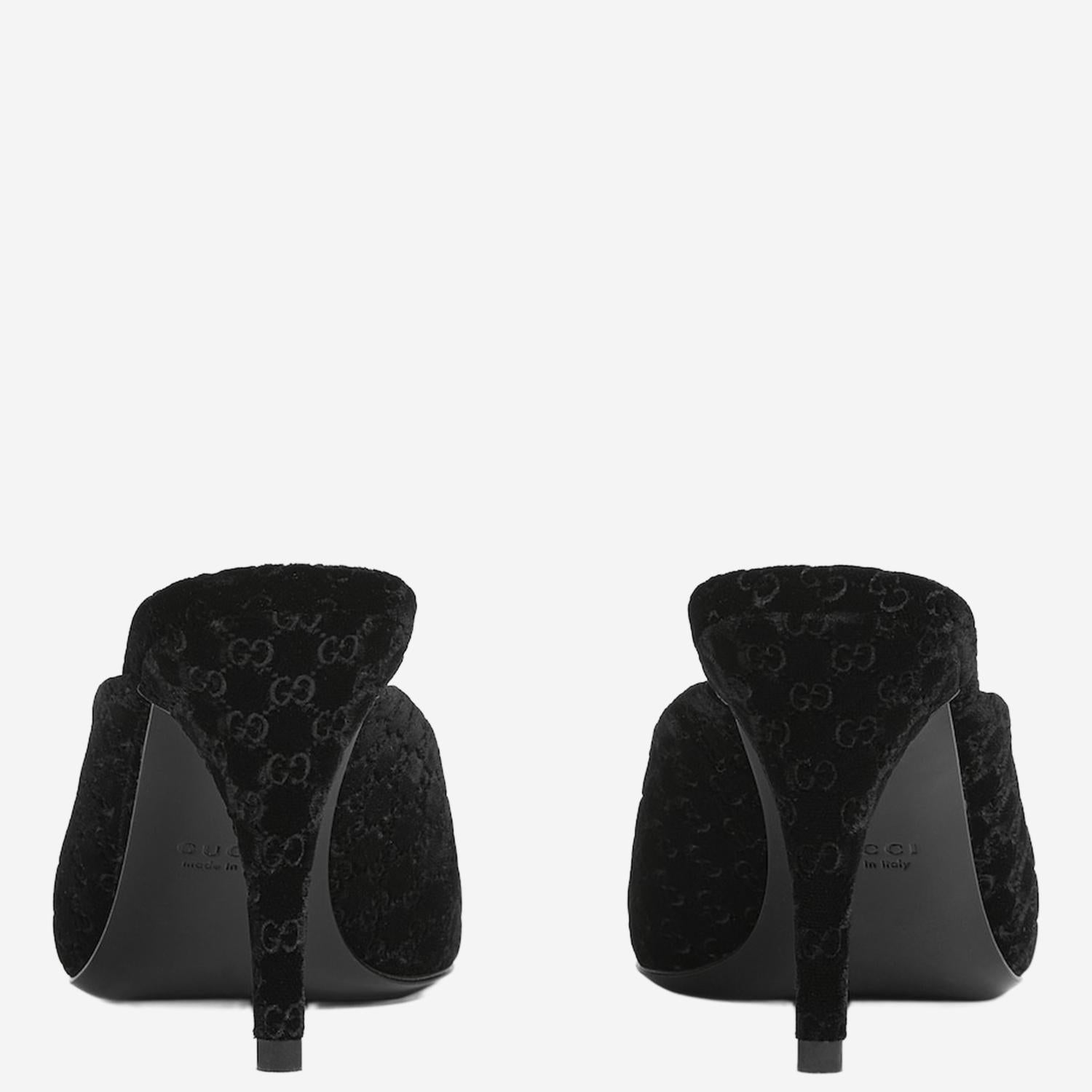 Sabot in velluto con Morsetto dorato 835739 FAETG1000 GUCCI 