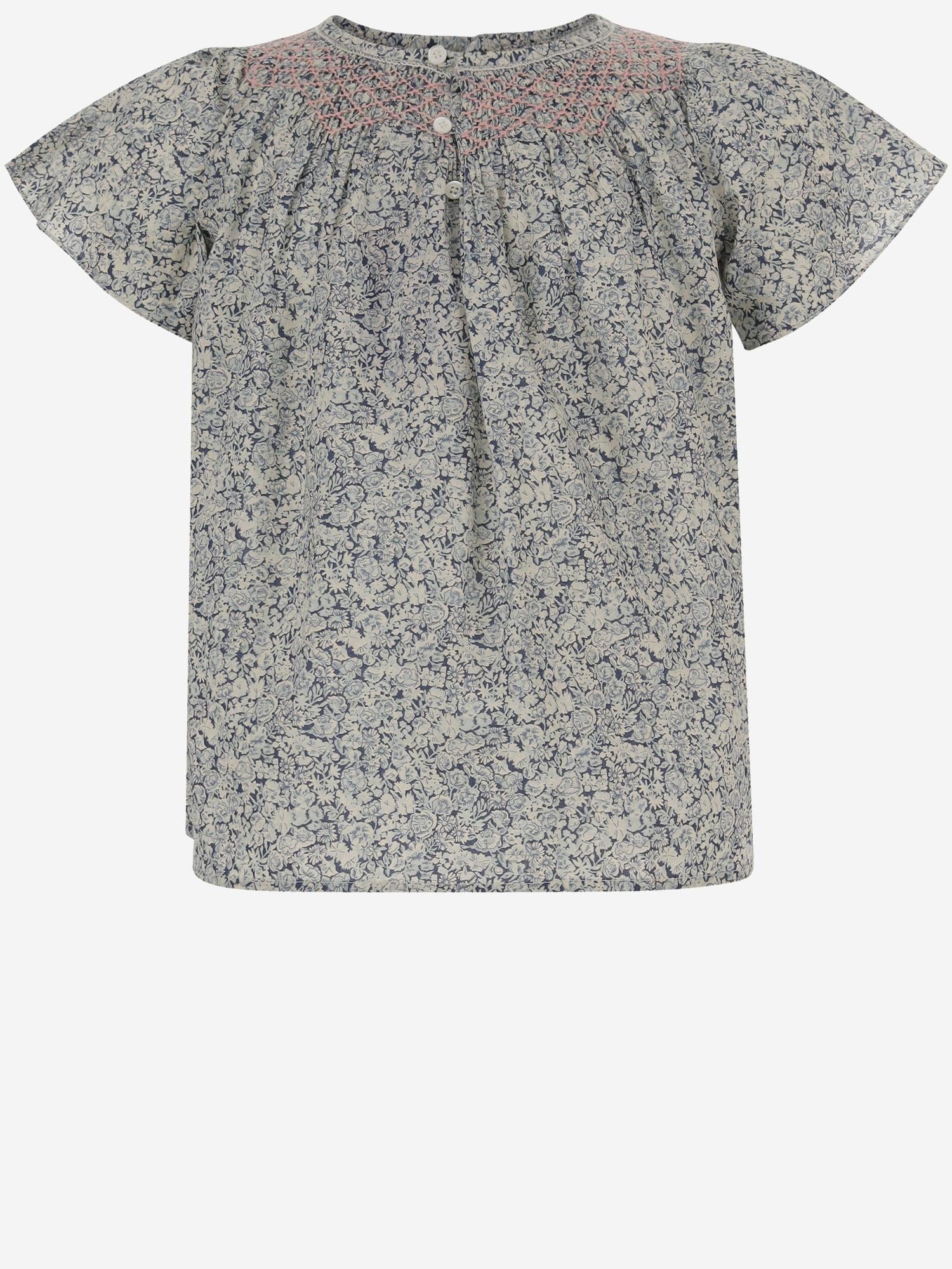 TOP IN COTONE CON STAMPA FLOREALE S06GBLW00014 519A BONPOINT KIDS 