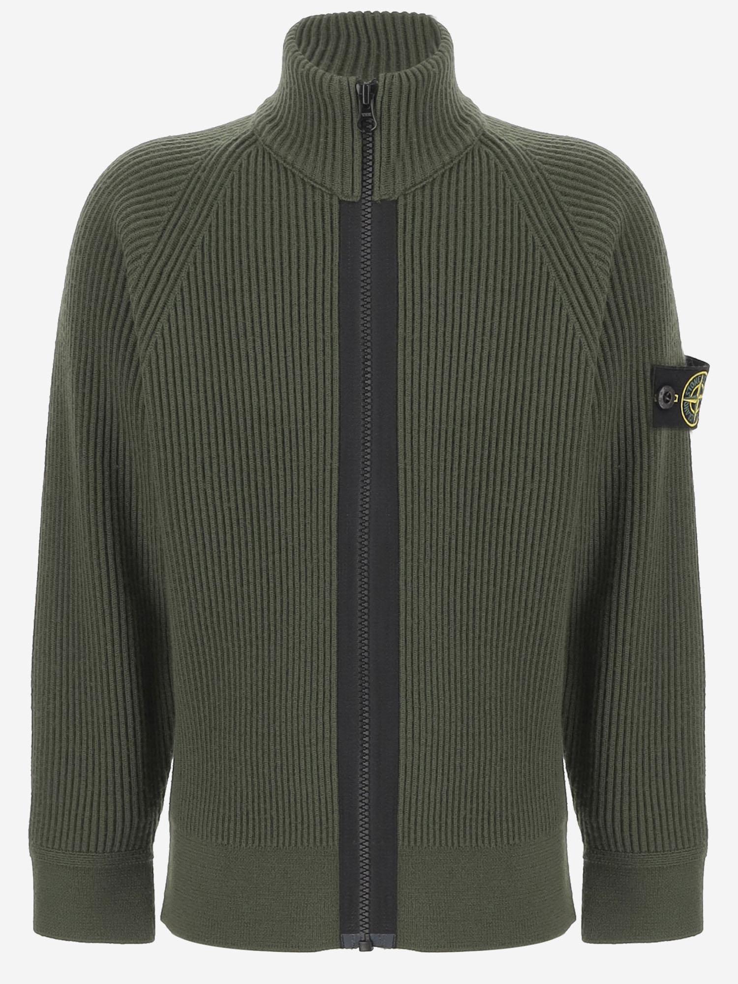 MAGLIONE CON ZIP IN LANA VERGINE 5100012 S0C02V0054 STONE ISLAND KIDS 