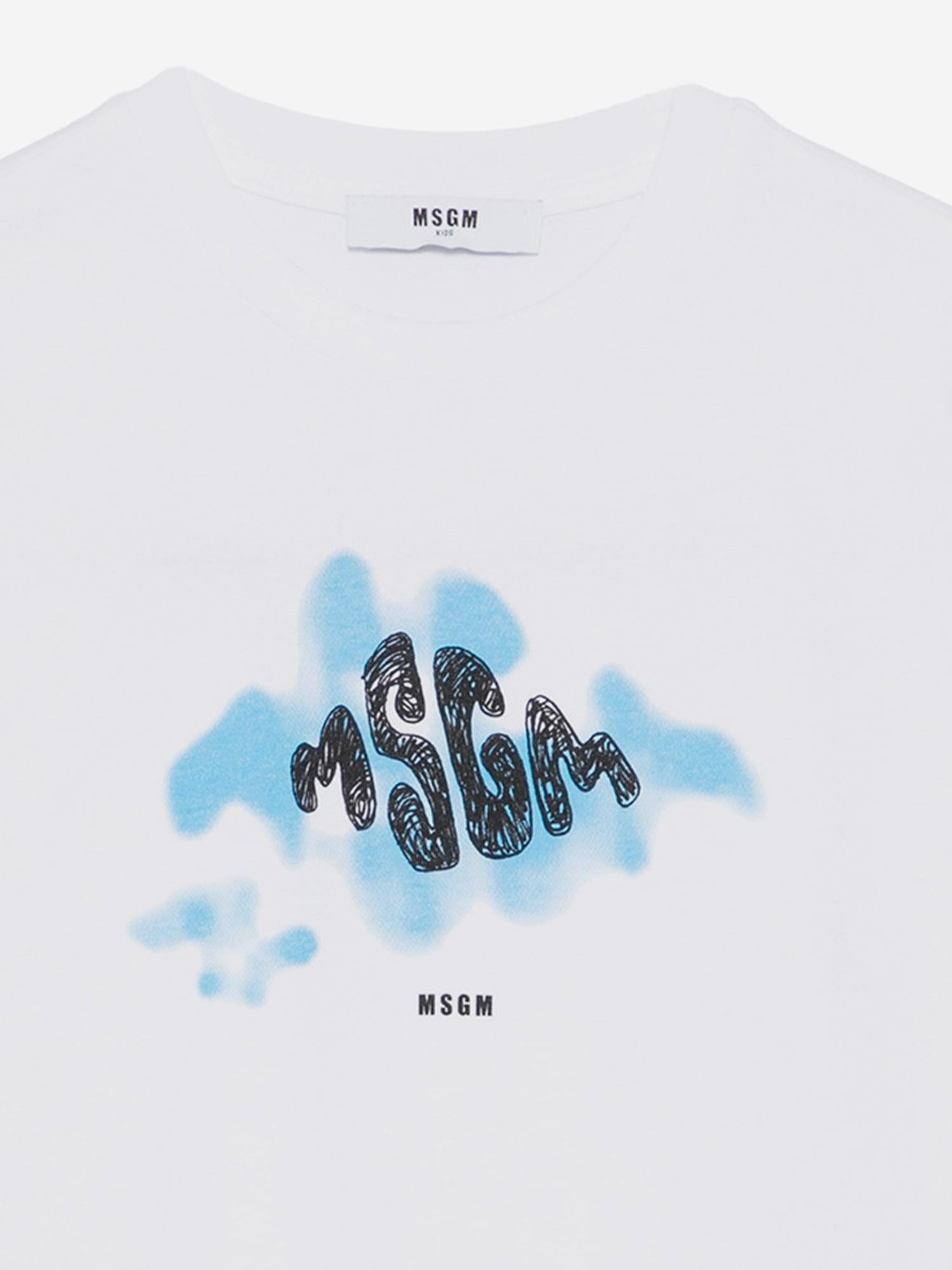 T-SHIRT IN COTONE CON LOGO S6MSJBTH195 001 MSGM KIDS 