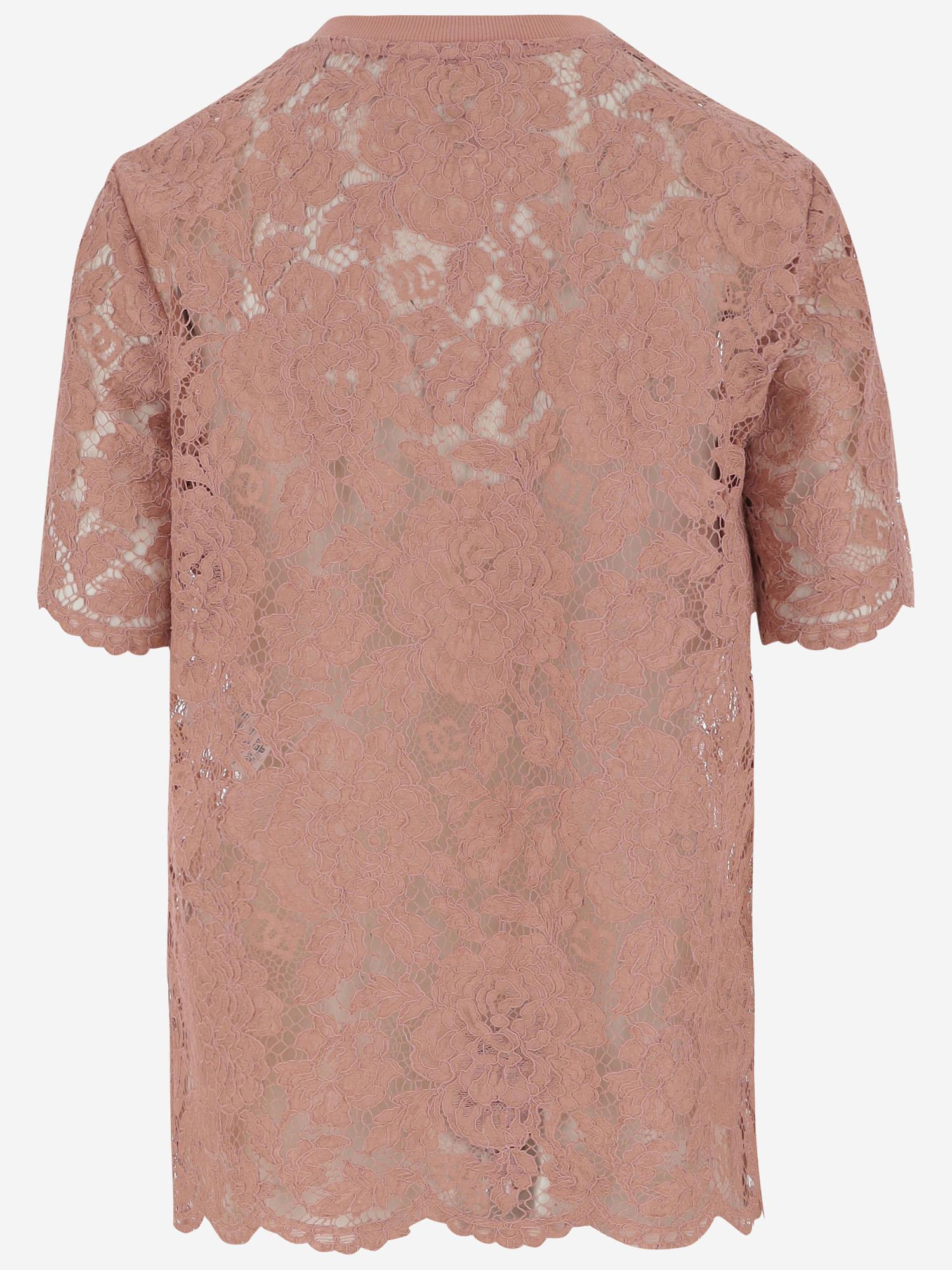 TOP IN PIZZO A CORDONCINO FLOREALE IN MISTO VISCOSA E COTONE F8V21T HLM7LF0473 DOLCE & GABBANA 