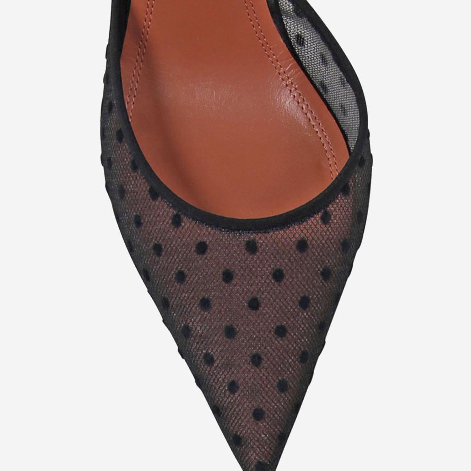 Holli slingback in tessuto HOLLILACESLING BLACK AMINA MUADDI 