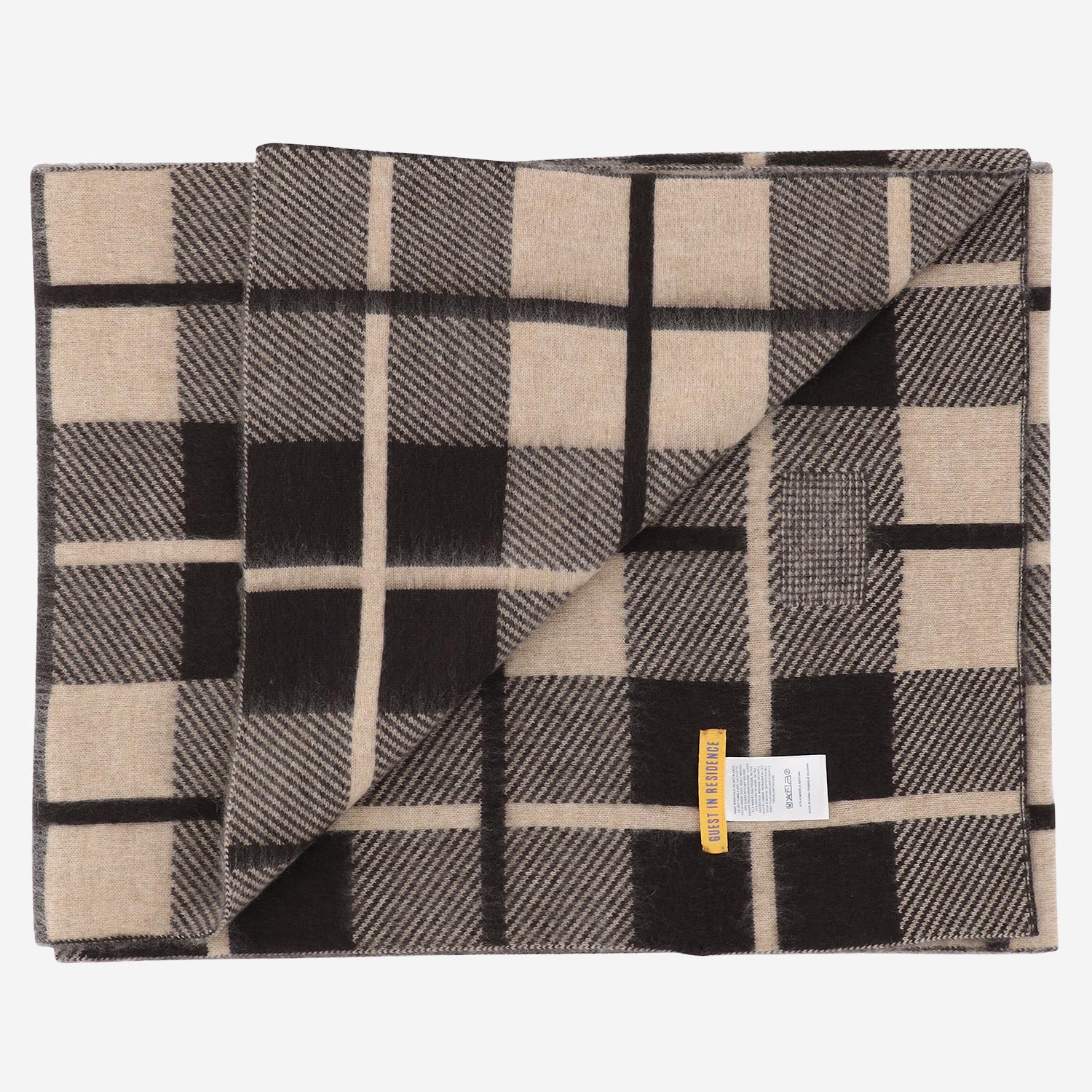 SCIARPA CON MOTIVO A QUADRI IN LANA E CASHMERE A25319AL BRCDUN GUEST IN RESIDENCE 