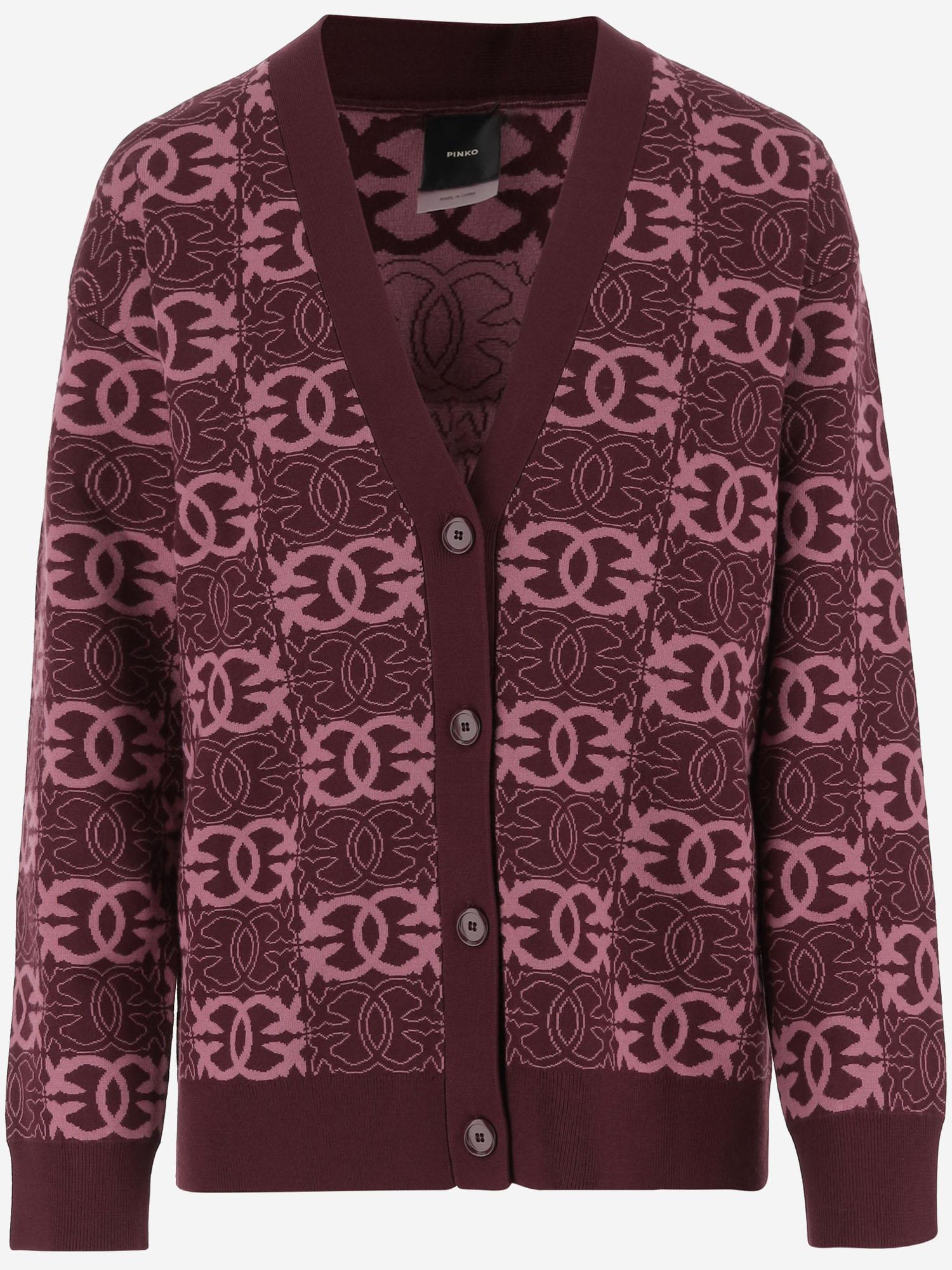 MAGLIA LOVE BIRDS IN MISTO VISCOSA 106042 A2YDRW2 PINKO 