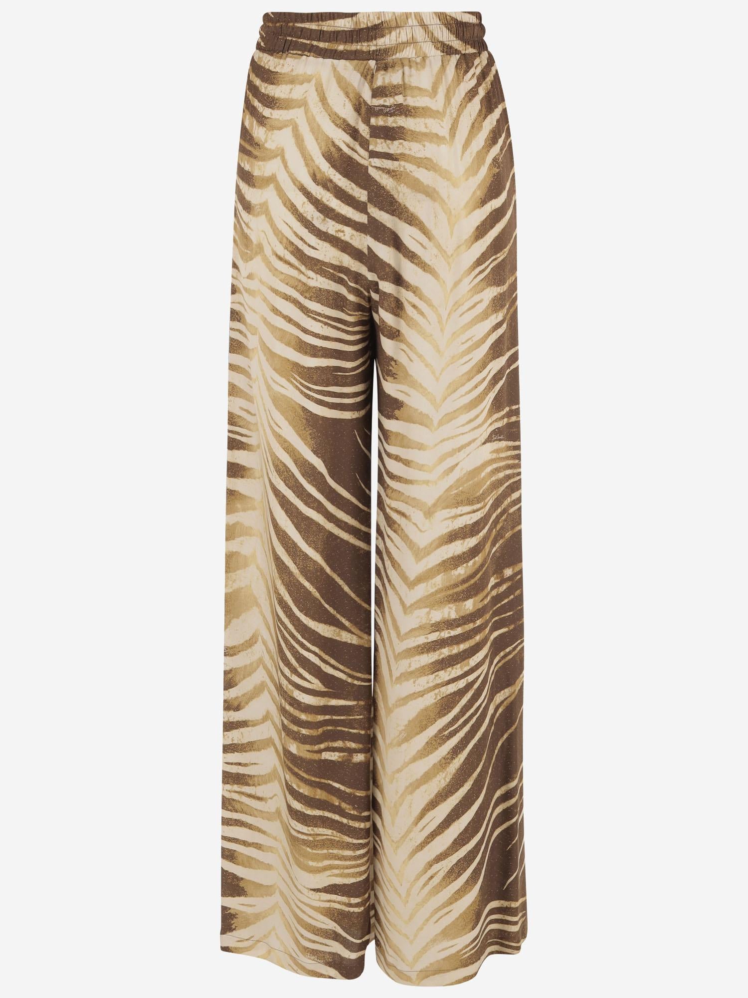 PANTALONI IN VISCOSA CON STAMPA A PENNELLATE 80PAA126 NS819751 JUST CAVALLI 