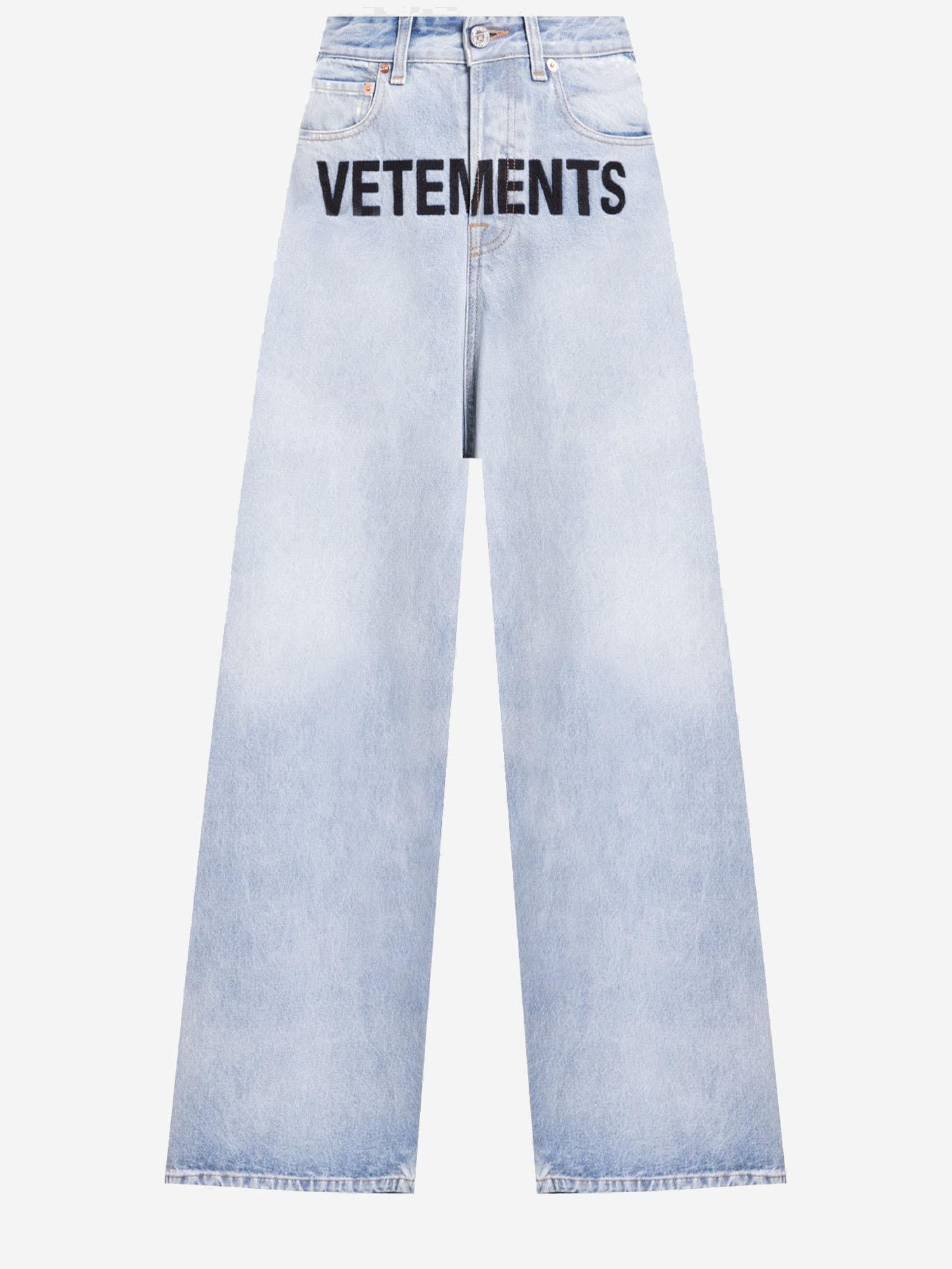 JEANS IN COTONE CON LOGO UE54PA120N LIGHTBLUE VETEMENTS 