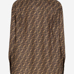 CAMICIA IN SETA CON MOTIVO FF FS8107 A8G3F118W FENDI 