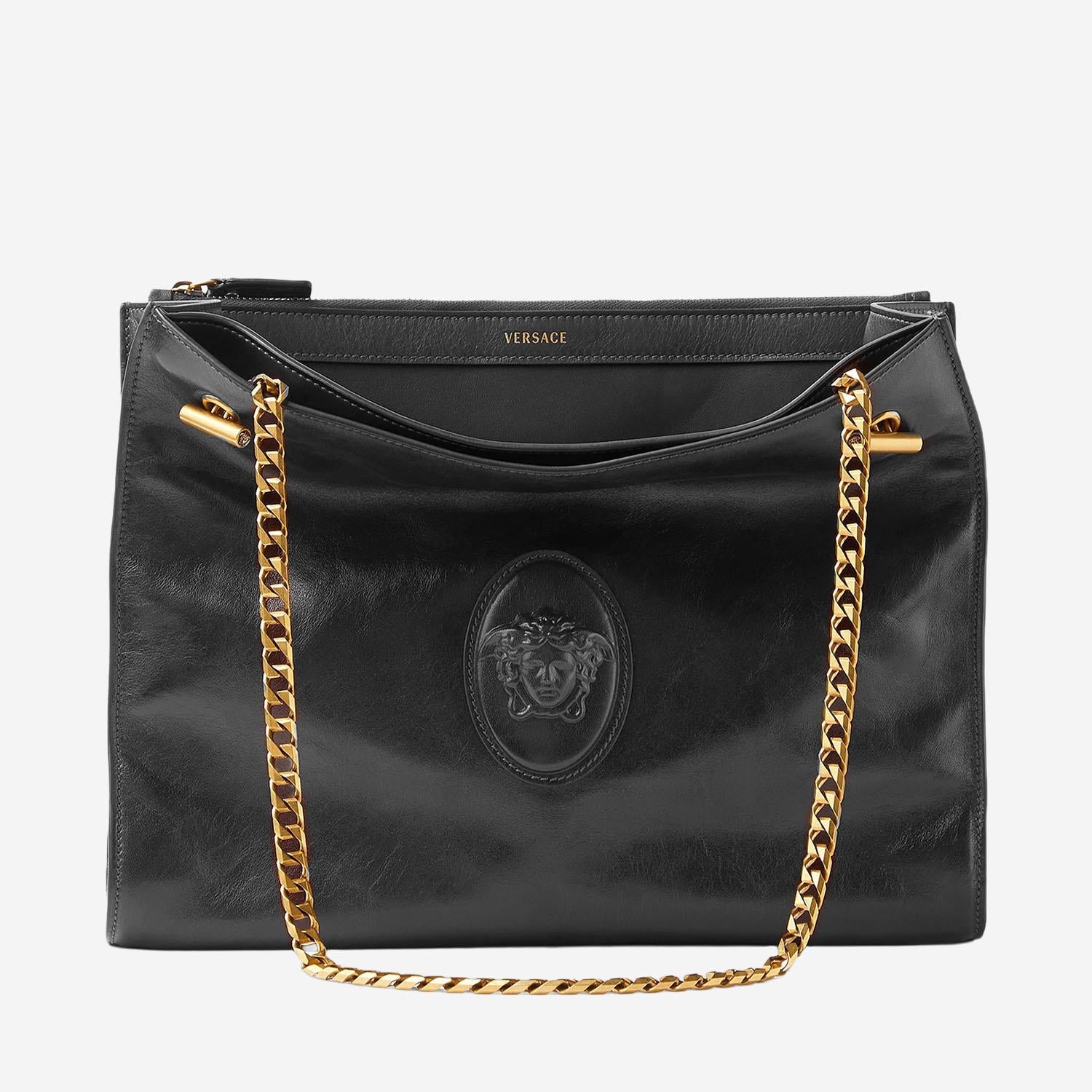 BORSA A SPALLA CABINE IN PELLE 1023247 1A174281B55J VERSACE 
