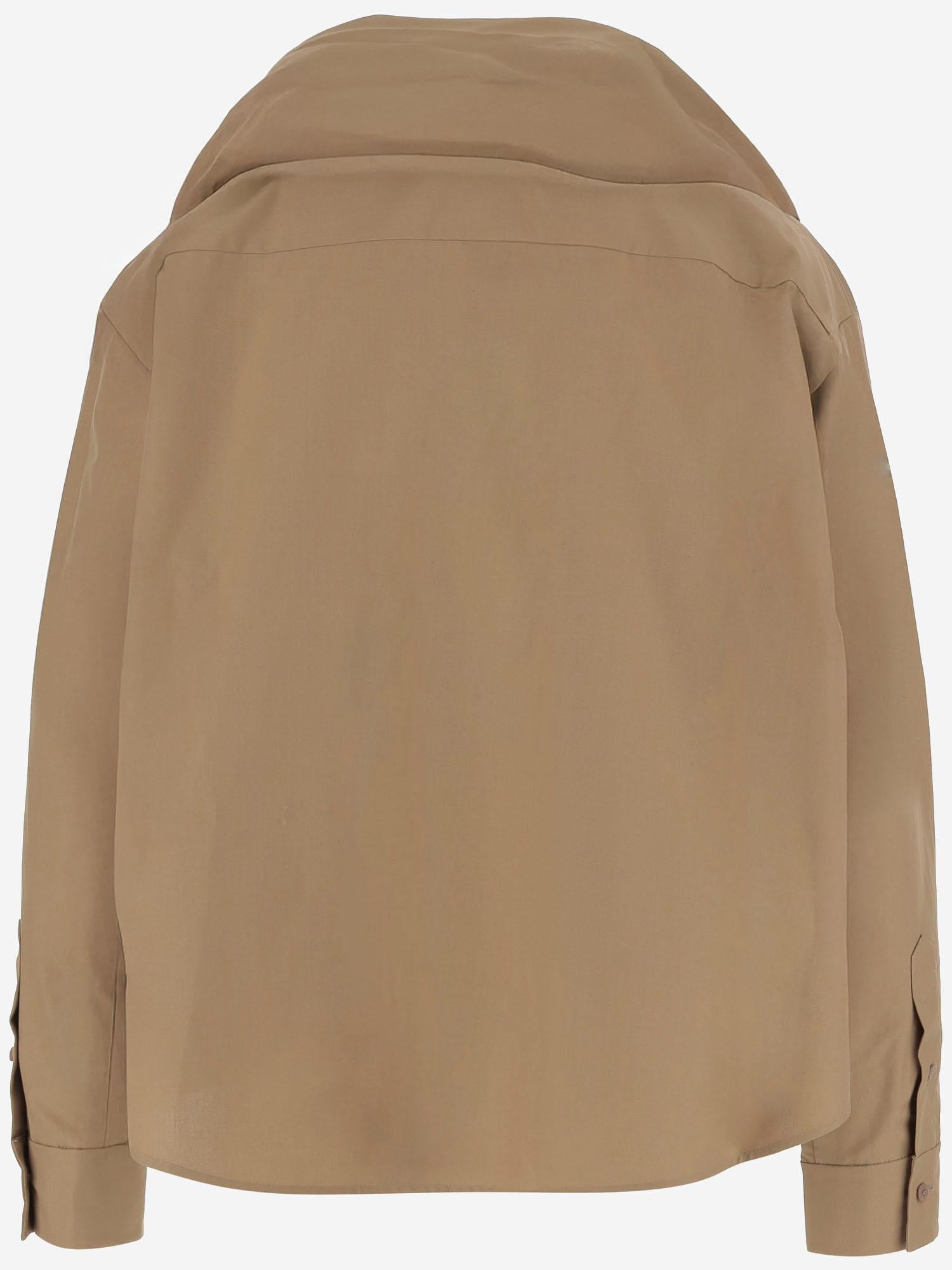 CAMICIA IN COTONE CON FIOCCO 6252K21103 OCHRE CARVEN 