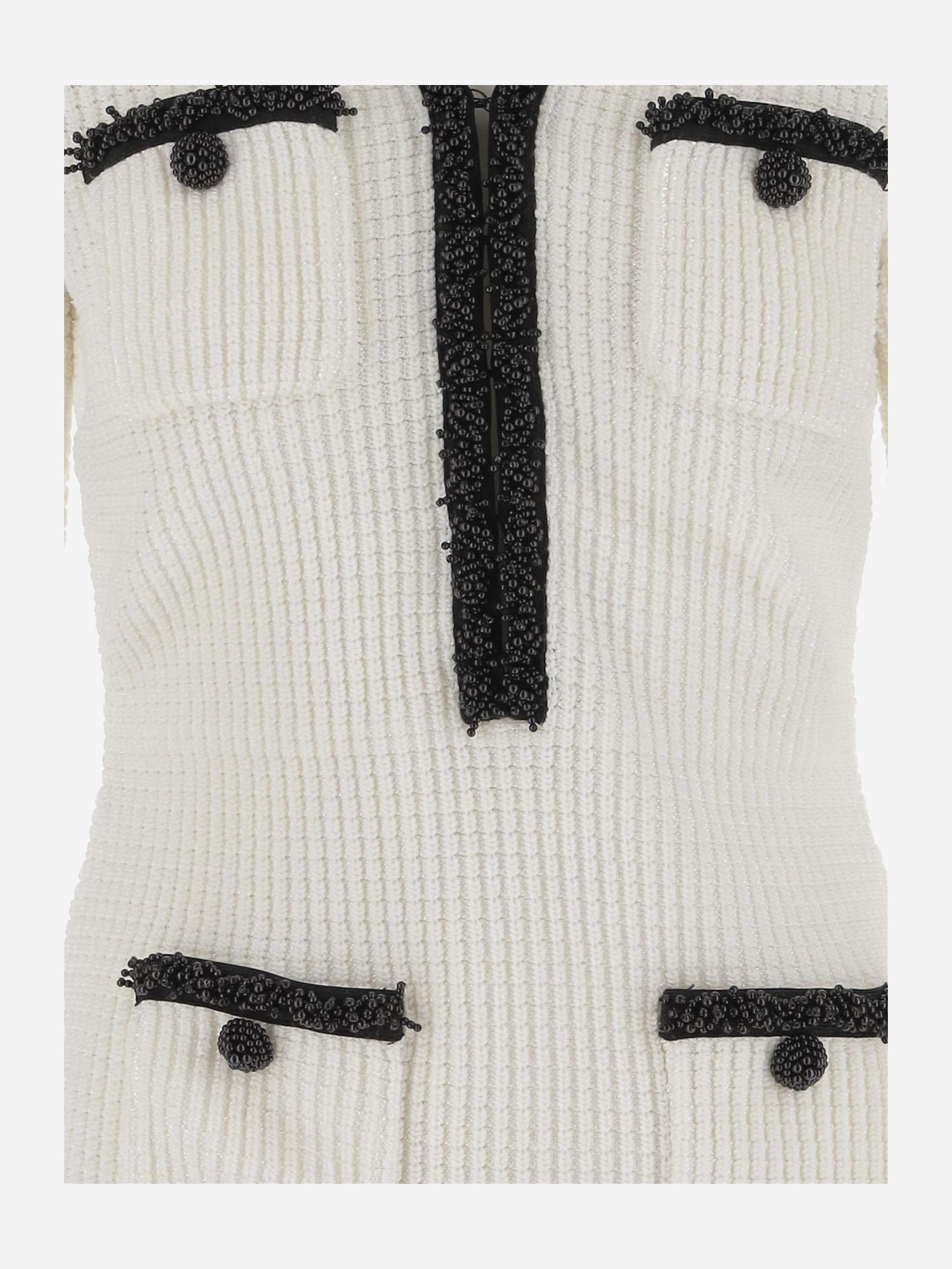 ABITO IN MAGLIA CON PERLINE RS25087SW WHITE SELF PORTRAIT 
