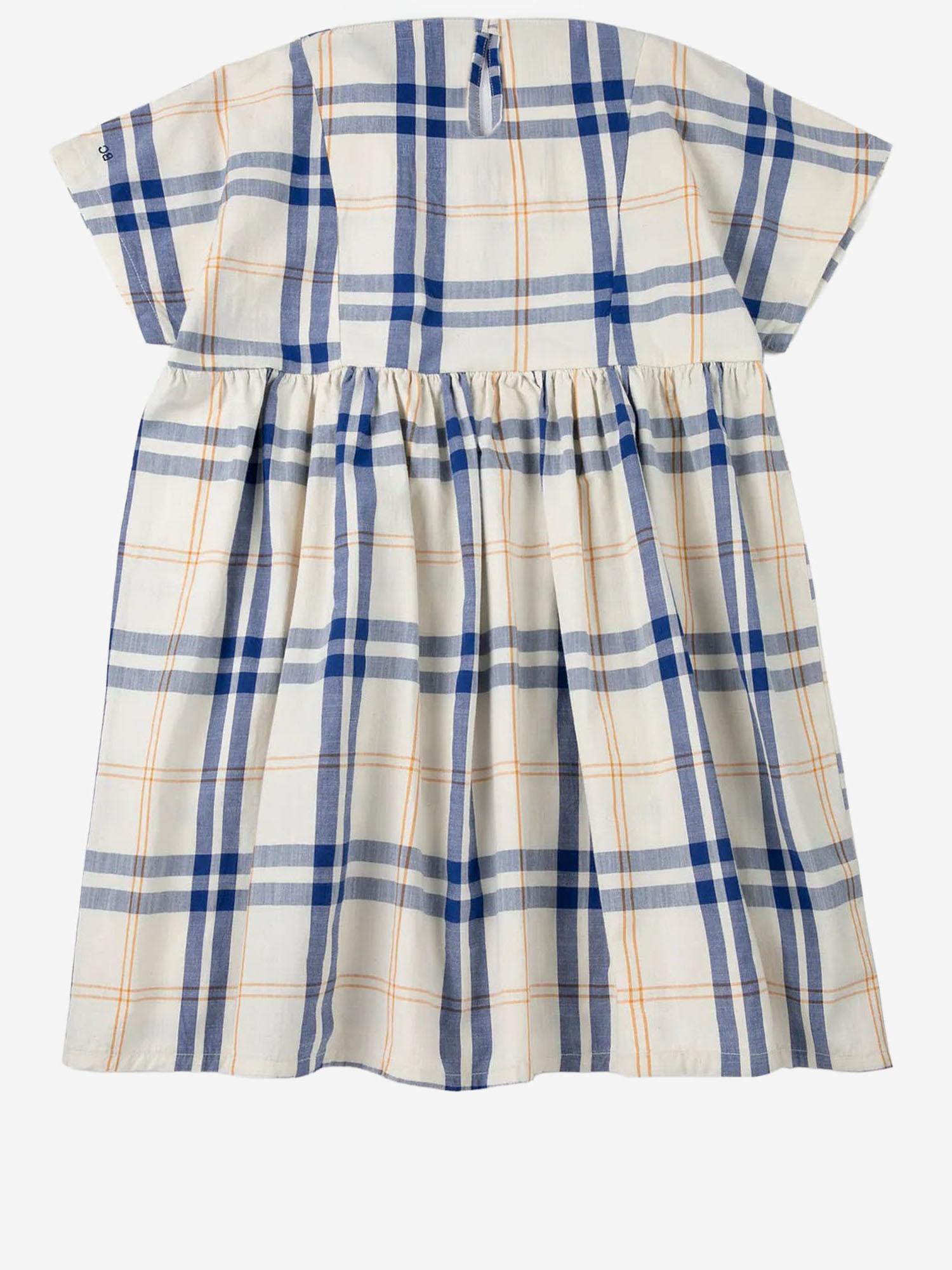 ABITO IN COTONE CON MOTIVO A QUADRI B126AC105 OFFWHITE BOBO CHOSES KIDS 