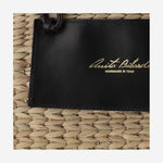 BORSA MEDIUM IN PAGLIA E PELLE PANDMEDIUM NERO ANITA BILARDI 