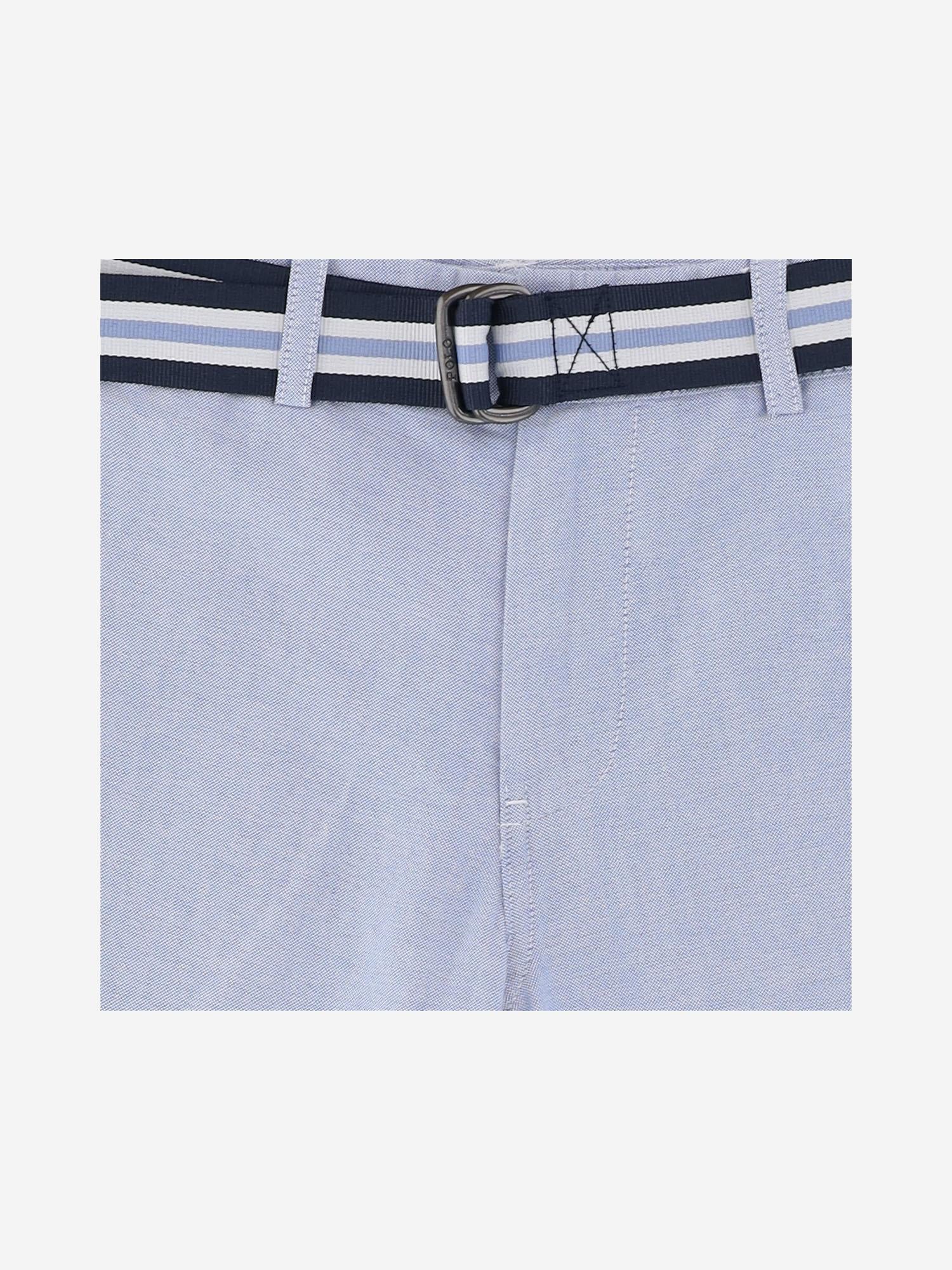 PANTALONI CORTI IN COTONE CON CINTURA A RIGHE 323963291 500 POLO RALPH LAUREN KIDS 