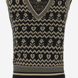 TOP IN MISTO LANA CON MOTIVO GEOMETRICO 7B3KM06C 9H0G14 VALENTINO 