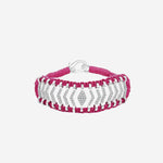 BRACCIALE ARGENTO CON DETTAGLIO GEOMETRICO ITACARE FUCSIA SILVIA BINI GIOIELLI 