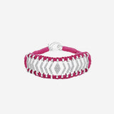 BRACCIALE ARGENTO CON DETTAGLIO GEOMETRICO ITACARE FUCSIA SILVIA BINI GIOIELLI 