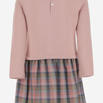 ABITO CON COLLETTO ARRICCIATO E GONNA CHECK MITARUCHE 12 NICOLETTA FANNA KIDS 