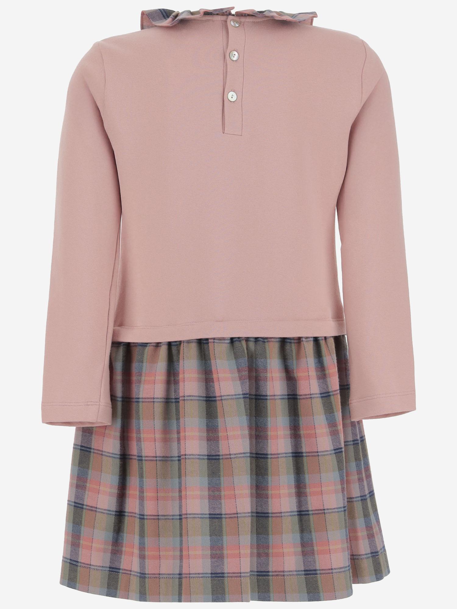 ABITO CON COLLETTO ARRICCIATO E GONNA CHECK MITARUCHE 12 NICOLETTA FANNA KIDS 