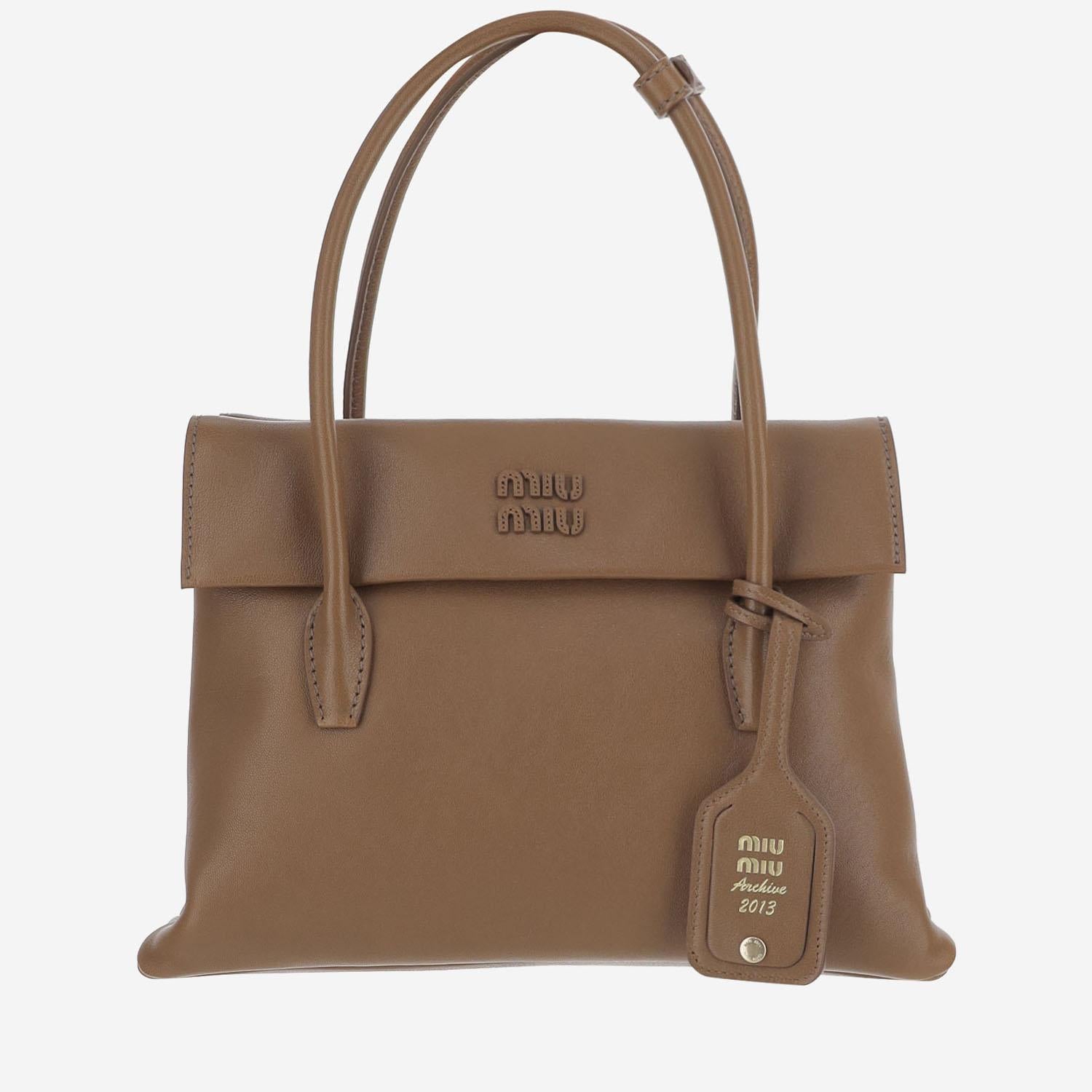 Borsa Solitaire in pelle 5BA302 2IFPF0039 MIU MIU 