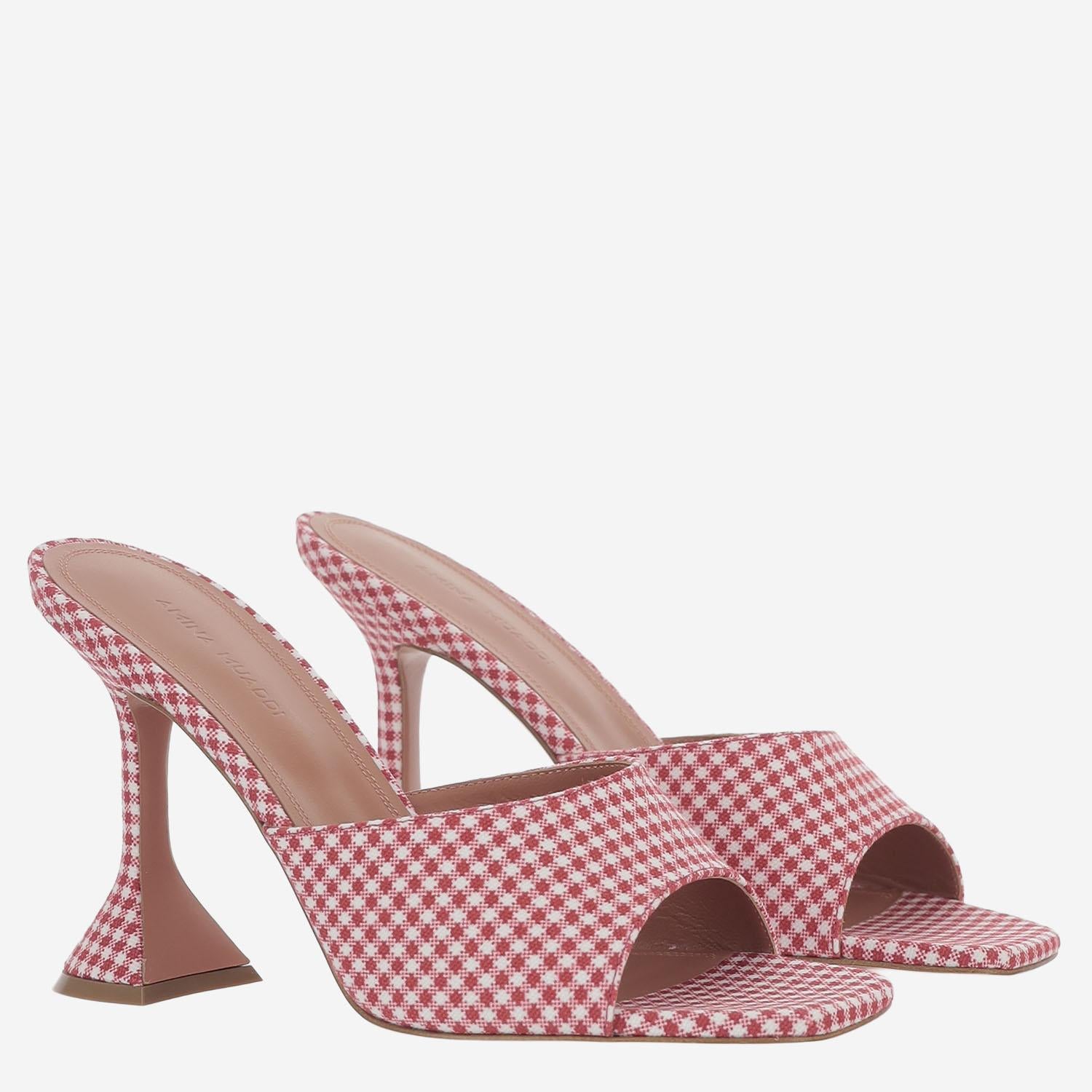 SANDALI LUPITA IN TESSUTO E PELLE LUPITASLIPPER 95REDWHITE AMINA MUADDI 